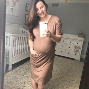 Milkmaid Goods sleepshirt in brown, size s/m - perfect for pregnancy/maternity